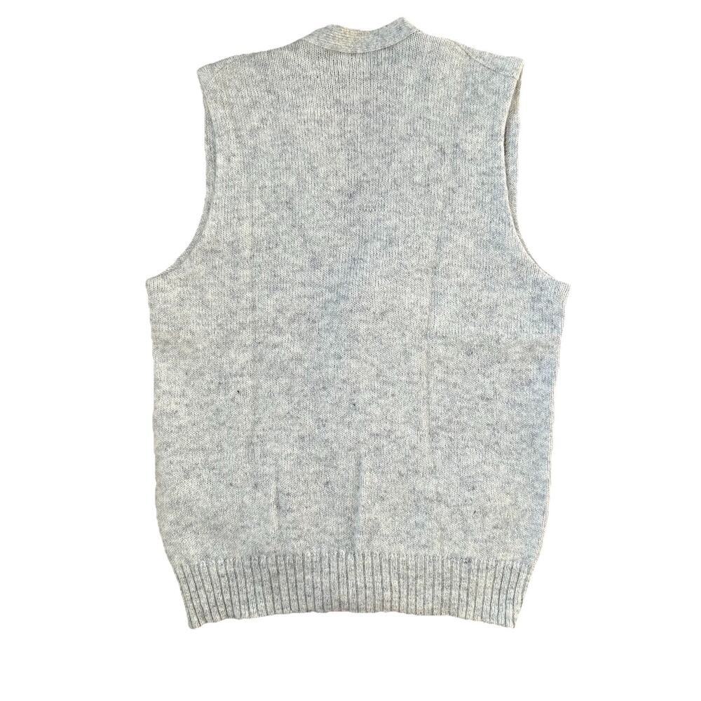 Vtg Robert Bruce Wool Sweater Vest Men's Size Large Gray Button Up Grandpacore - Picture 6 of 6